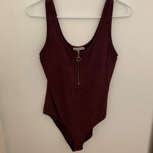 Charlotte Russe Maroon Bodysuit